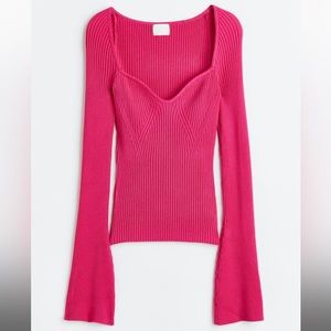 Sweetheart Neckline Corset knit Sweater